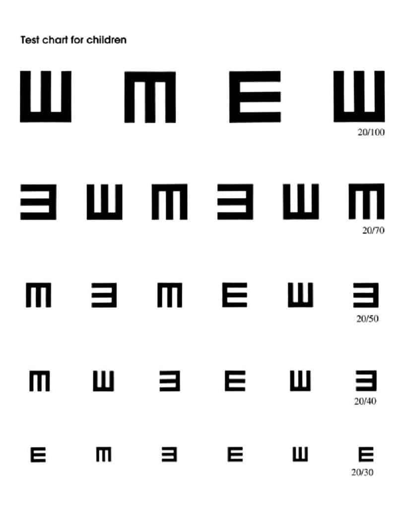 Eye Exam Chart Printout