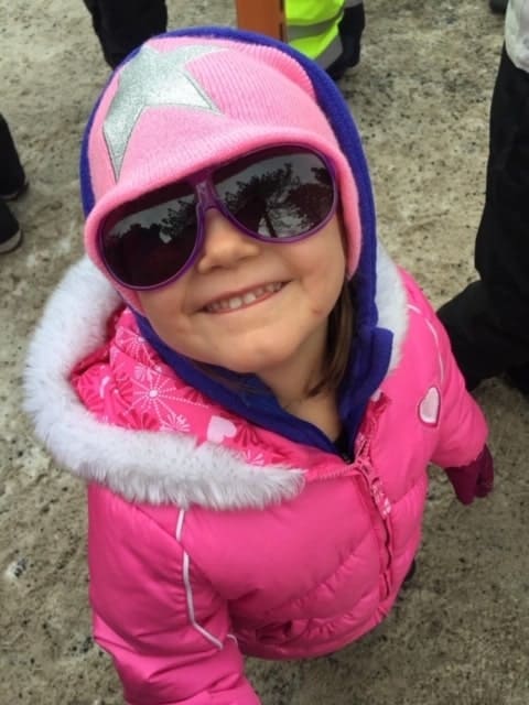 my daughter with sunglasses